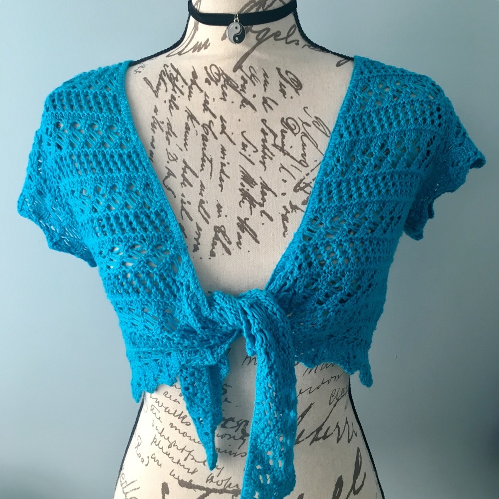 NWOT Say What? Blue Shrug